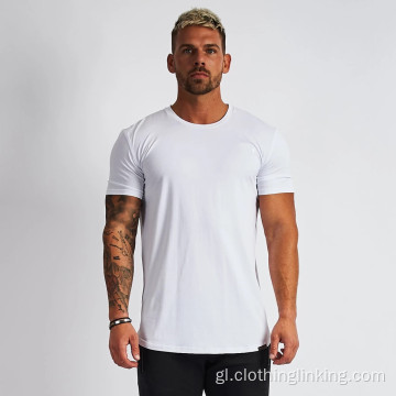 Camiseta muscular de manga curta masculina